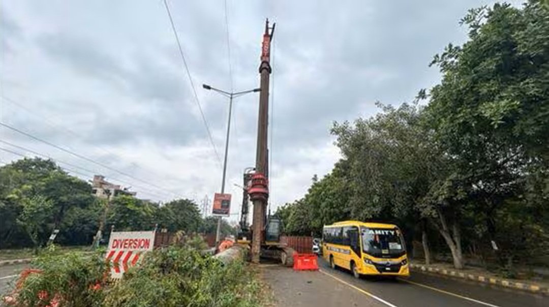 Gmrl-starts-digging-first-metro-pillar-for-gurugram-metro